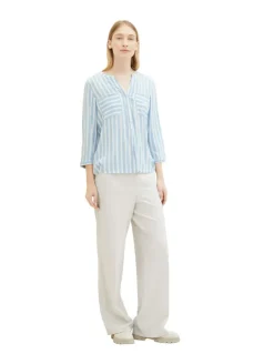 Bluse mit Streifenmuster offwhite blue vertical stripe