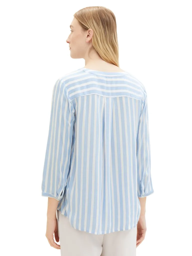 Bluse mit Streifenmuster offwhite blue vertical stripe