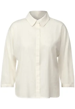 Bluse mit Streifenstruktur vanilla white