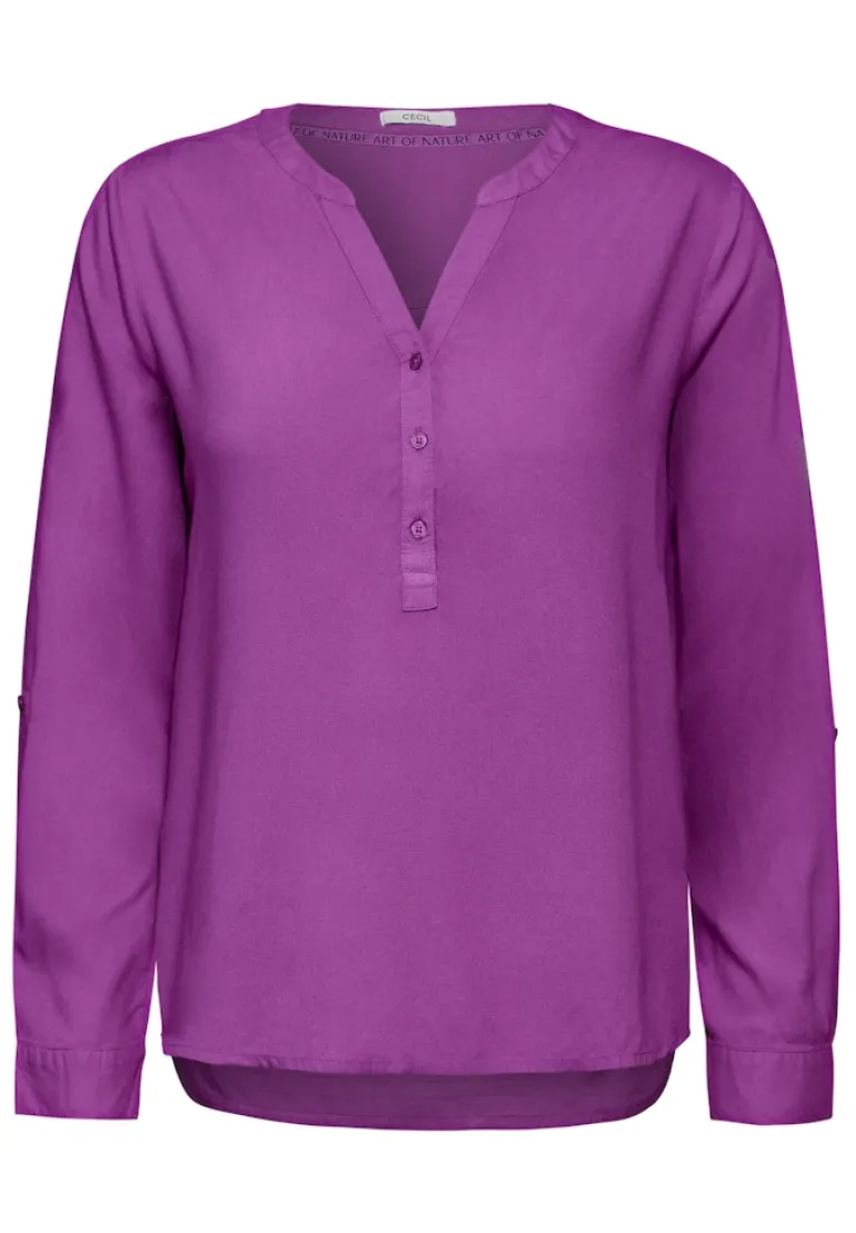 Bluse mit Turn-Up iced violet