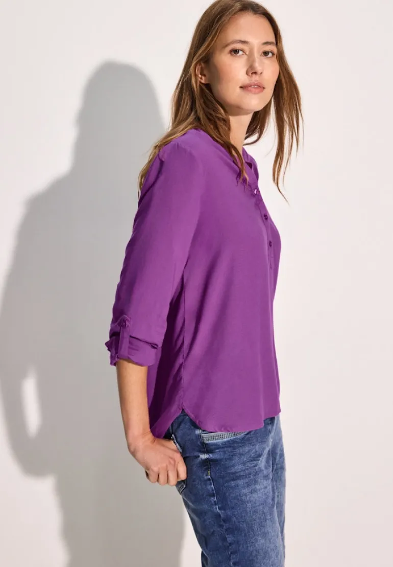 Bluse mit Turn-Up iced violet