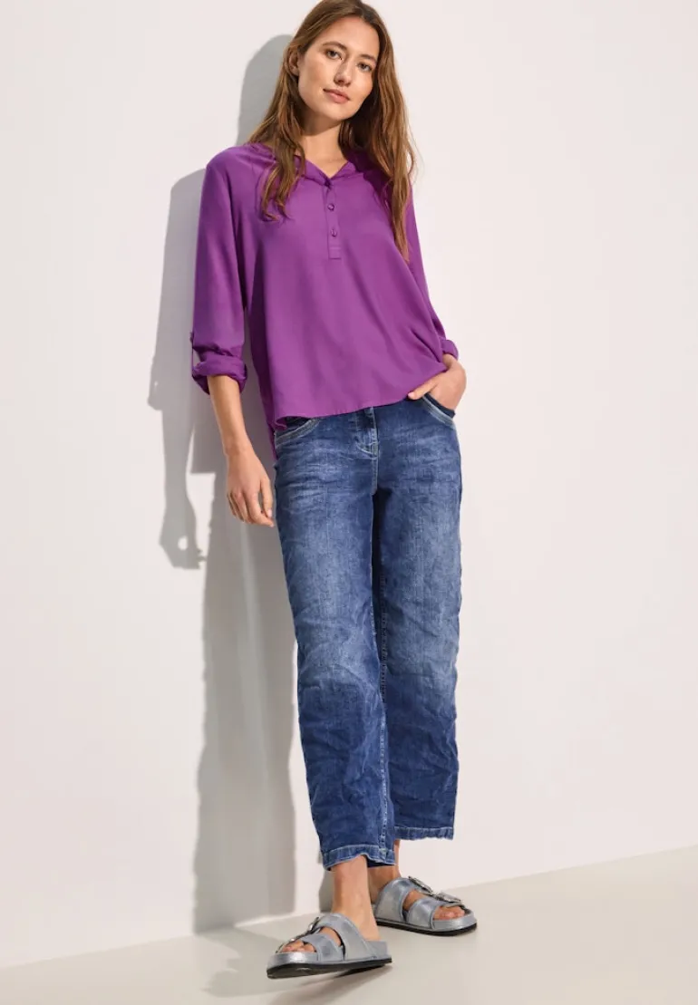 Bluse mit Turn-Up iced violet