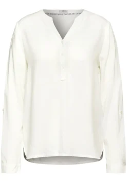 Bluse mit Turn-Up vanilla white