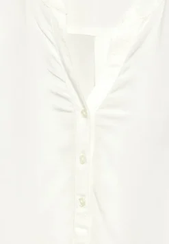 Bluse mit Turn-Up vanilla white