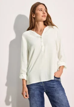 Bluse mit Turn-Up vanilla white