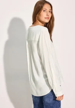 Bluse mit Turn-Up vanilla white