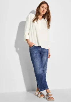 Bluse mit Turn-Up vanilla white