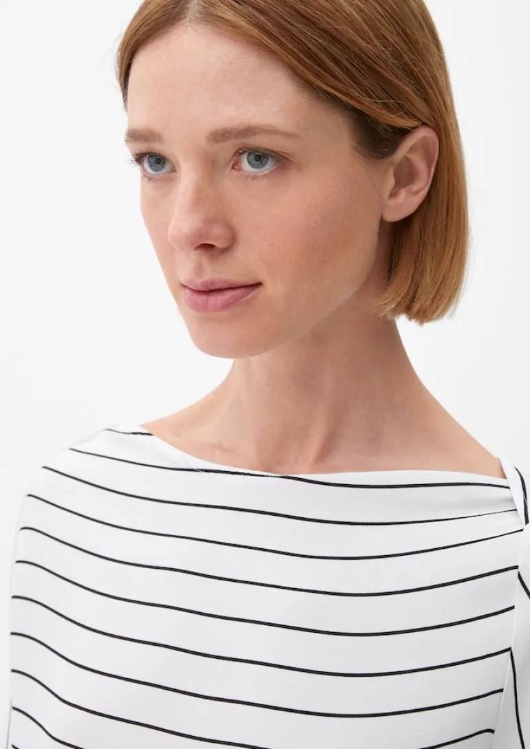 Bluse mit U-Boot-Ausschnitt ecru
