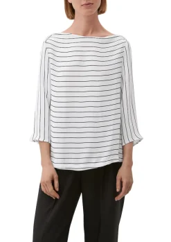 Bluse mit U-Boot-Ausschnitt ecru