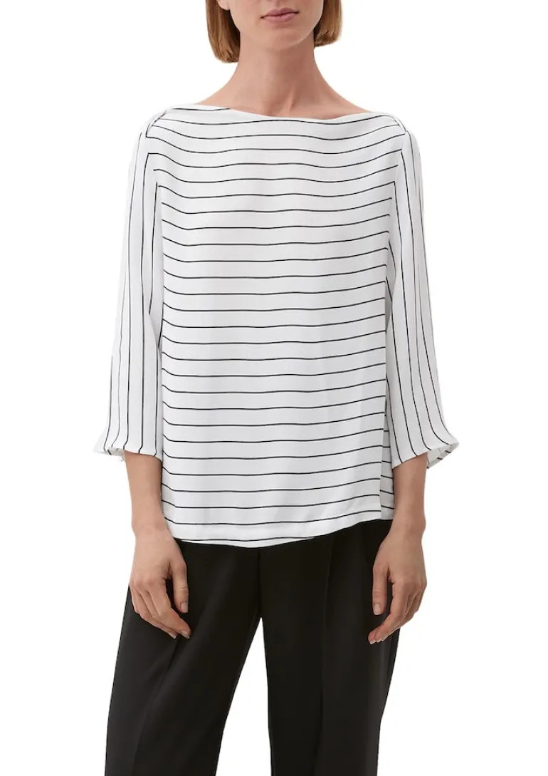 Bluse mit U-Boot-Ausschnitt ecru
