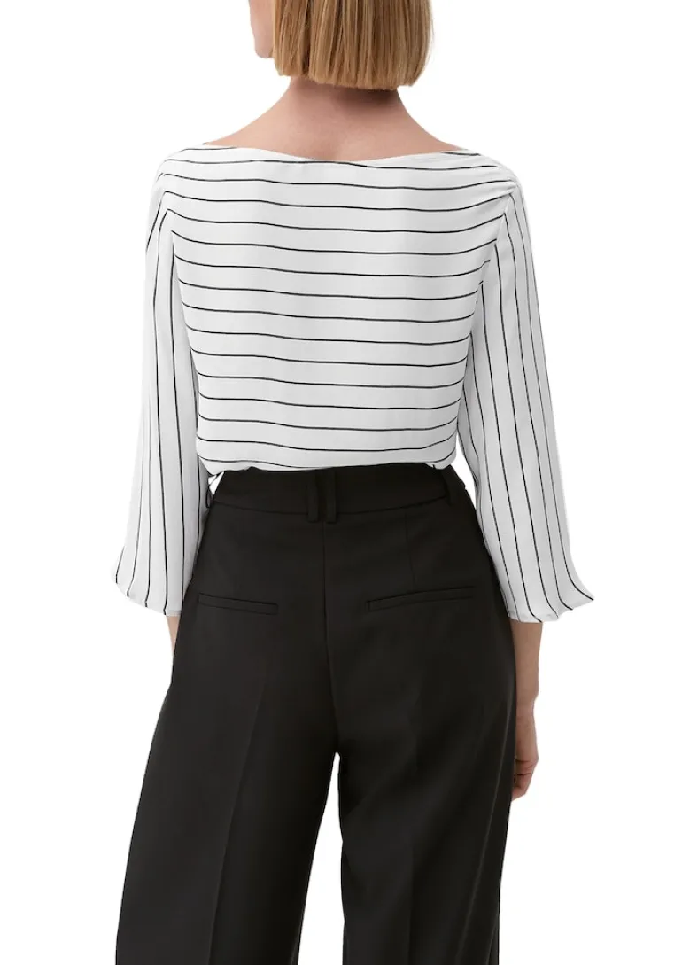 Bluse mit U-Boot-Ausschnitt ecru