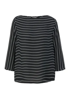 Bluse mit U-Boot-Ausschnitt schwarz