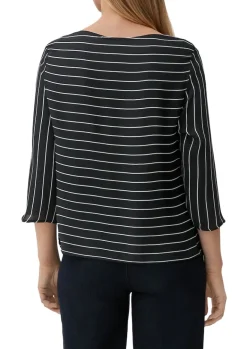 Bluse mit U-Boot-Ausschnitt schwarz