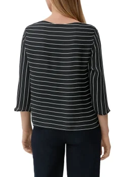 Bluse mit U-Boot-Ausschnitt schwarz
