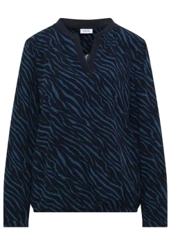 Bluse mit Zebra Print urban dark blue