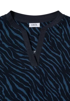 Bluse mit Zebra Print urban dark blue