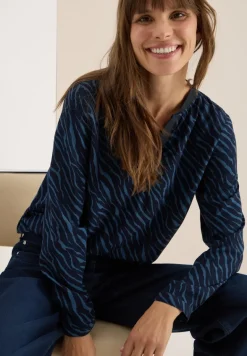 Bluse mit Zebra Print urban dark blue