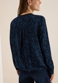 Bluse mit Zebra Print urban dark blue