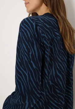 Bluse mit Zebra Print urban dark blue