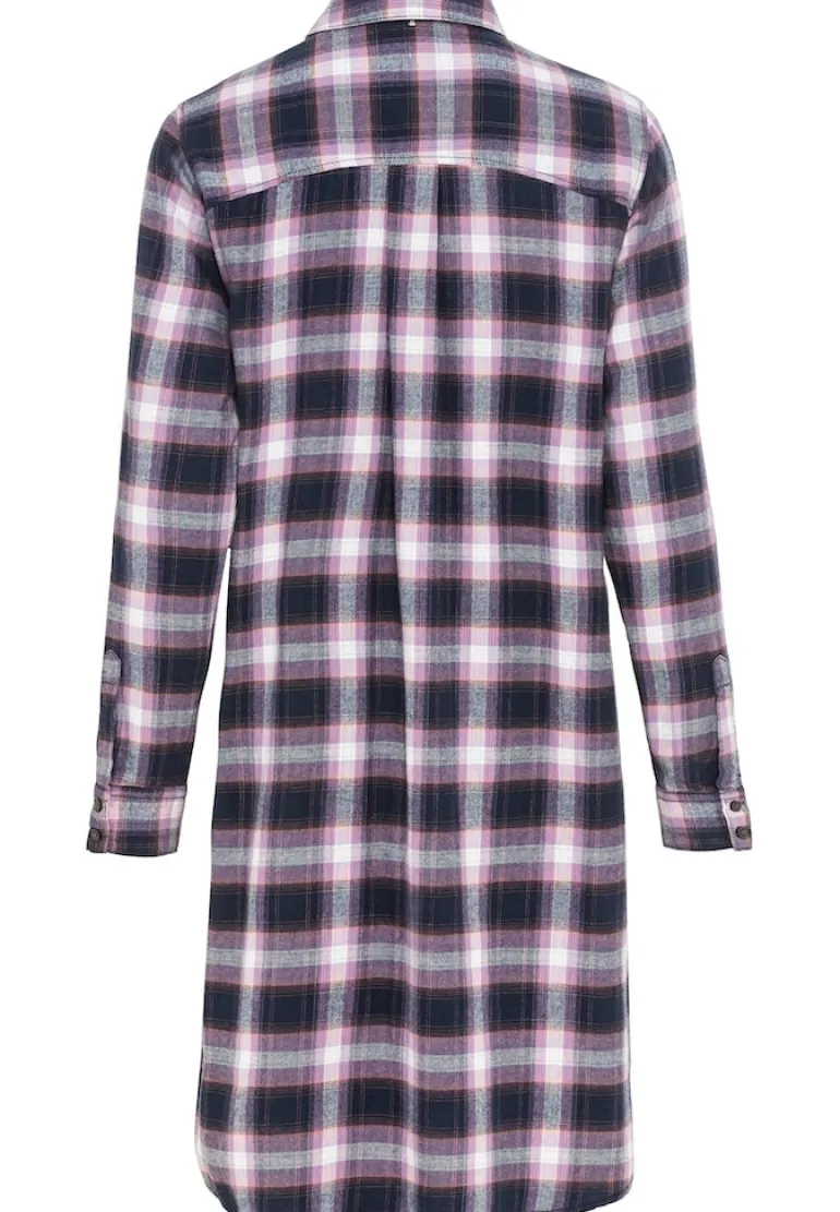 Blusenkleid mit Karomuster purple check