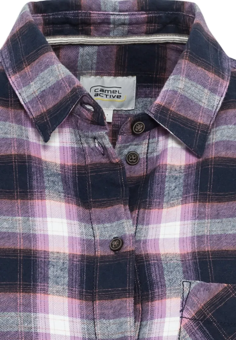 Blusenkleid mit Karomuster purple check