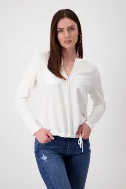 Blusenshirt mit Strasssteine off-white