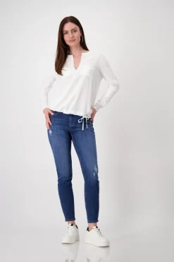 Blusenshirt mit Strasssteine off-white