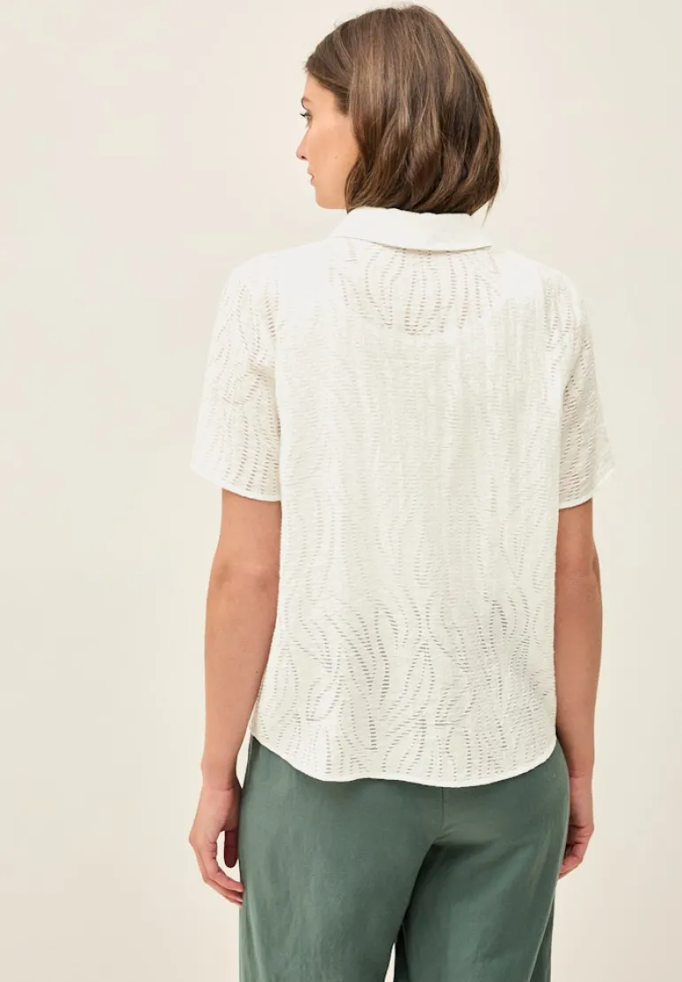 Blusenshirt mit Struktur vanilla white