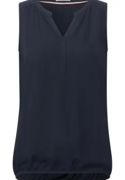 Blusentop mit Schulterdetail deep blue