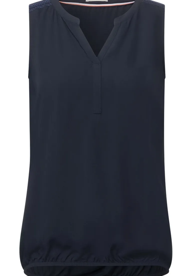 Blusentop mit Schulterdetail deep blue