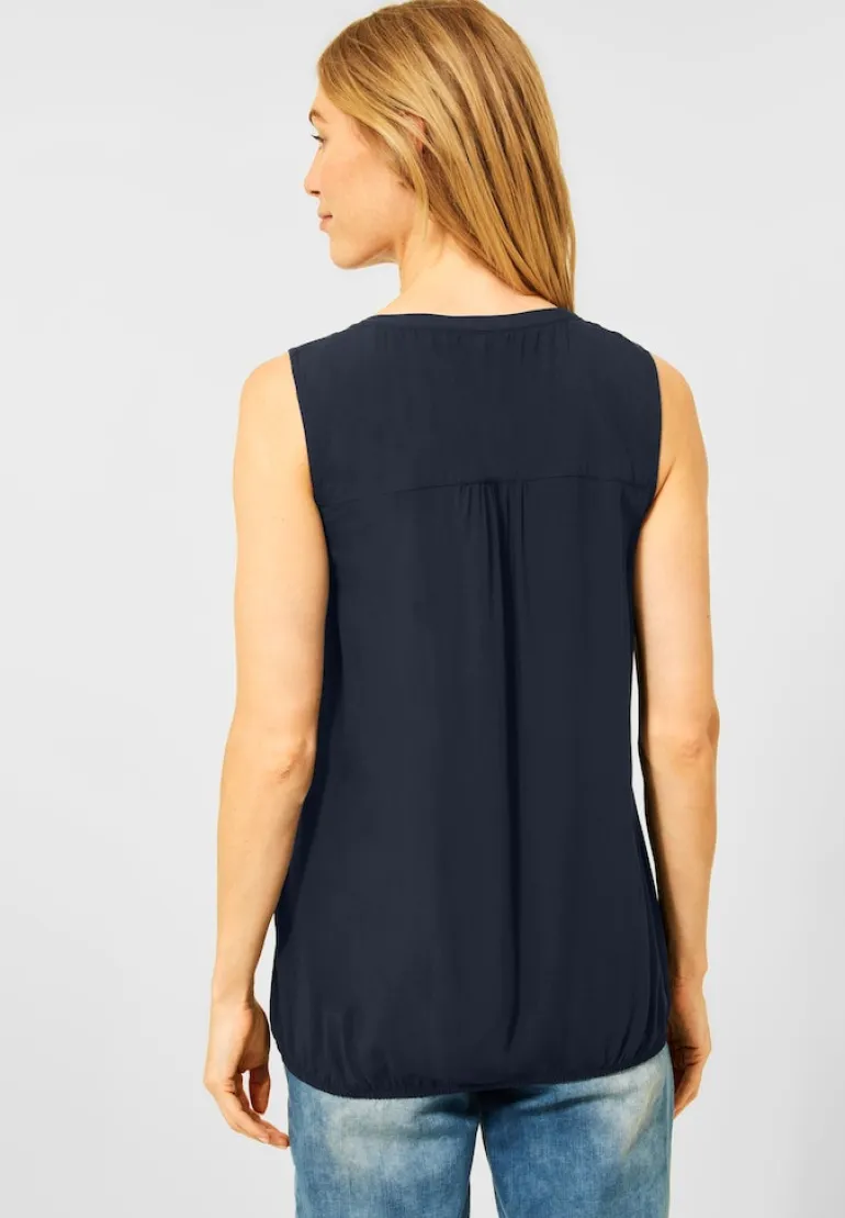 Blusentop mit Schulterdetail deep blue