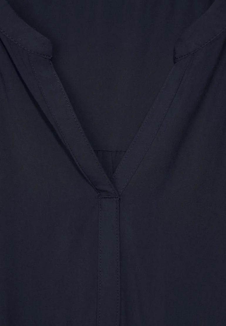 Blusentop mit Schulterdetail deep blue