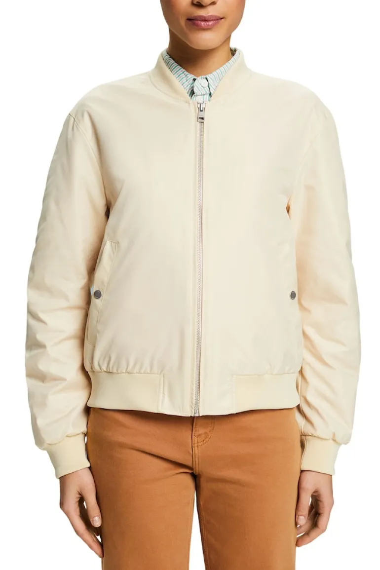 Bomberjacke aus Satin sand