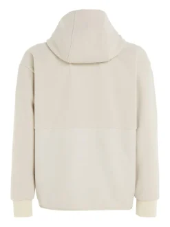 BONDED FLEECE ZIP HOODED JACKET stony beige