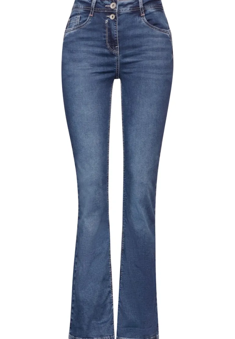 Bootcut Leg Jeans mid blue wash1