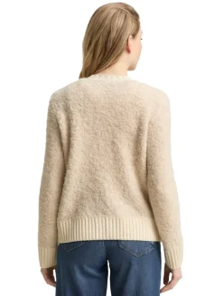 Bouclé Cardigan mit Wollanteil sand stone beige melange