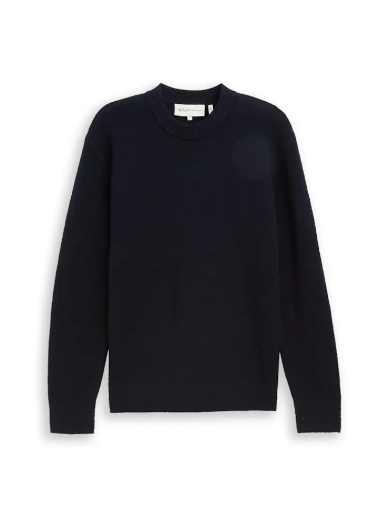 Bouclé Strickpullover sky captain blue
