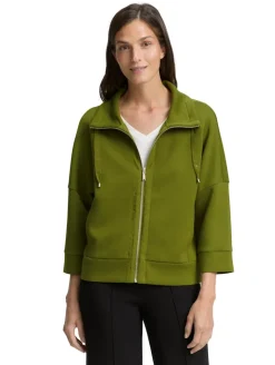 Boxy Fit Scuba Sweatjacke deep ivy green