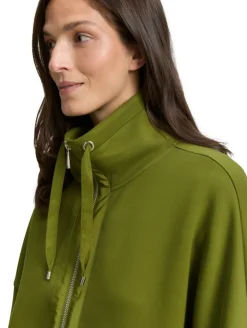 Boxy Fit Scuba Sweatjacke deep ivy green