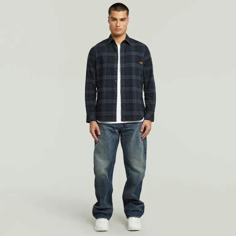 Bristum 2.0 Slim Shirt ls india ink toby check