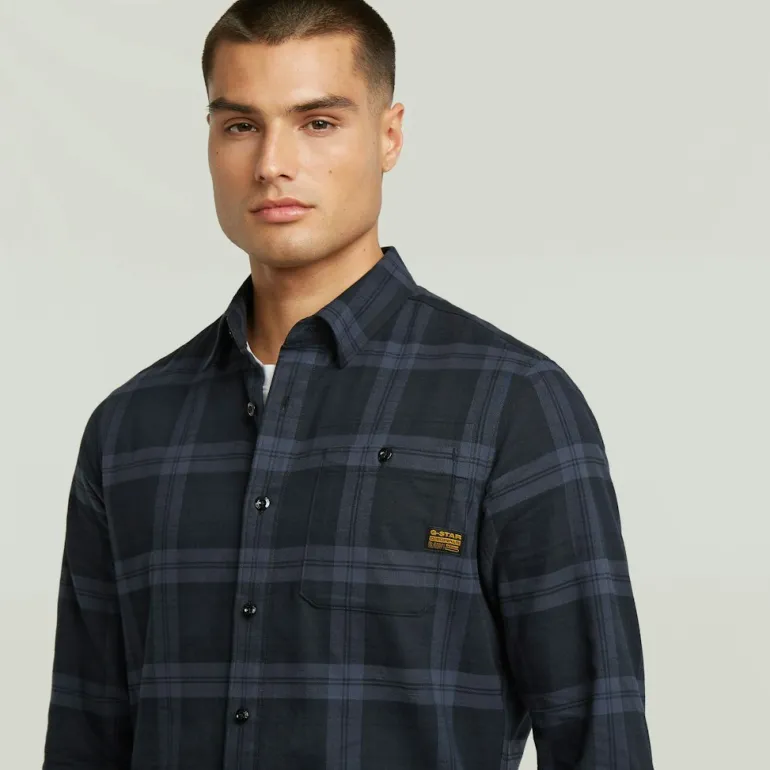 Bristum 2.0 Slim Shirt ls india ink toby check