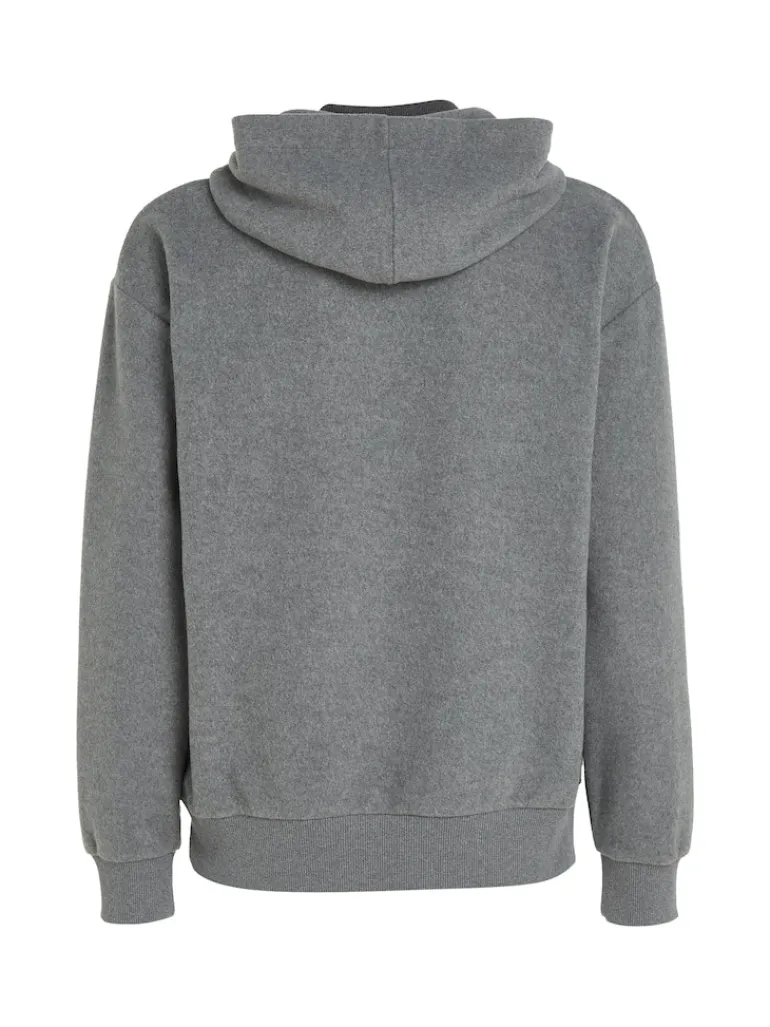 BRUSHED FLEECE COMFORT HOODIE dark grey heather
