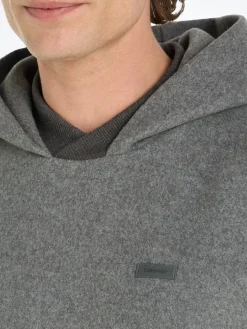 BRUSHED FLEECE COMFORT HOODIE dark grey heather