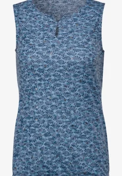 Burn-Out Print Top easy blue