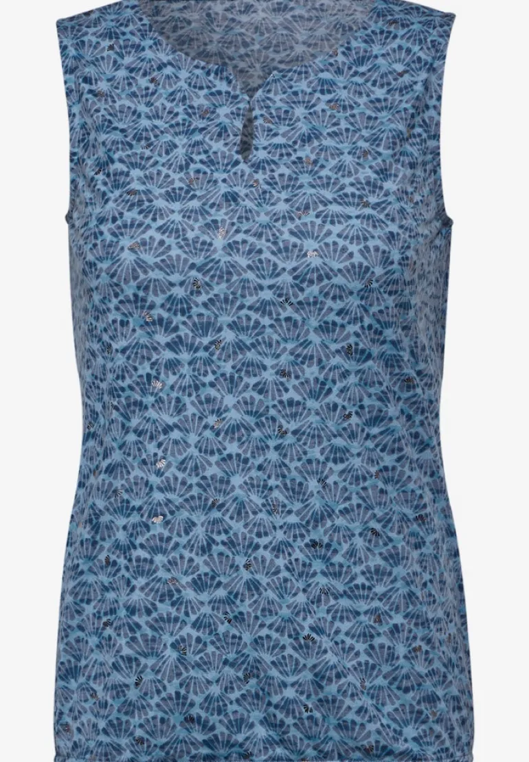 Burn-Out Print Top easy blue