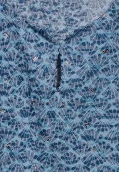 Burn-Out Print Top easy blue