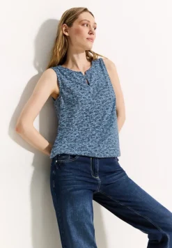 Burn-Out Print Top easy blue