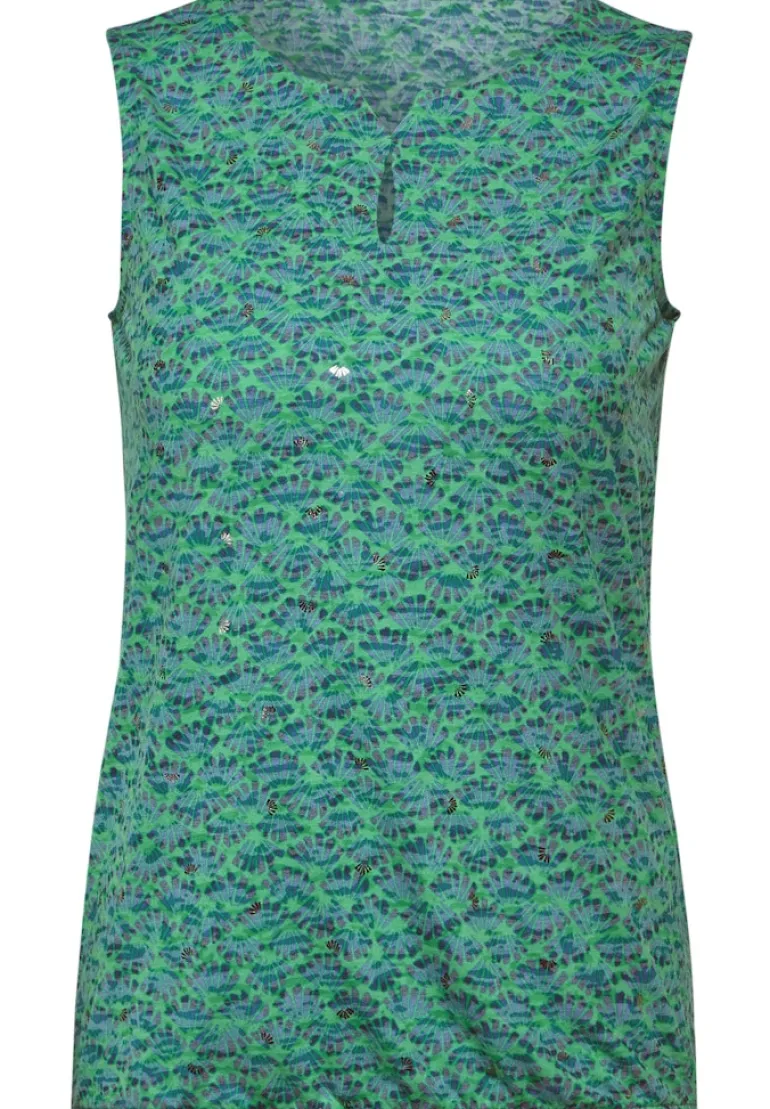 Burn-Out Print Top fresh apple green