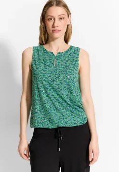 Burn-Out Print Top fresh apple green