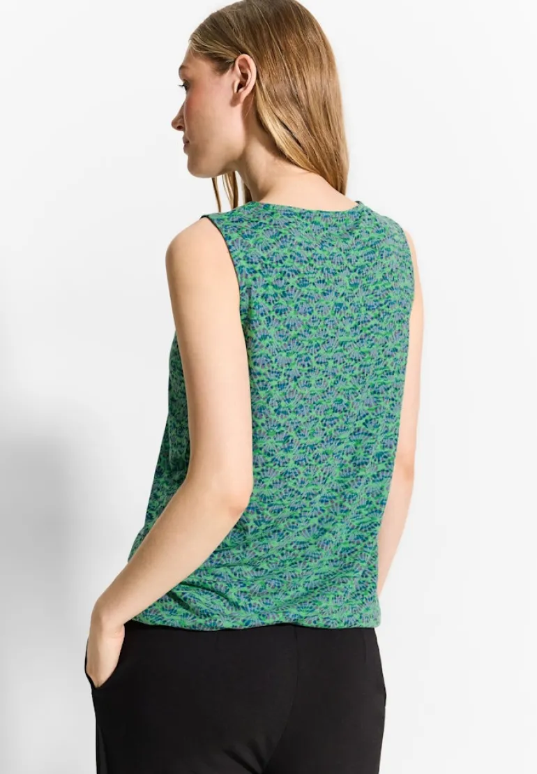 Burn-Out Print Top fresh apple green